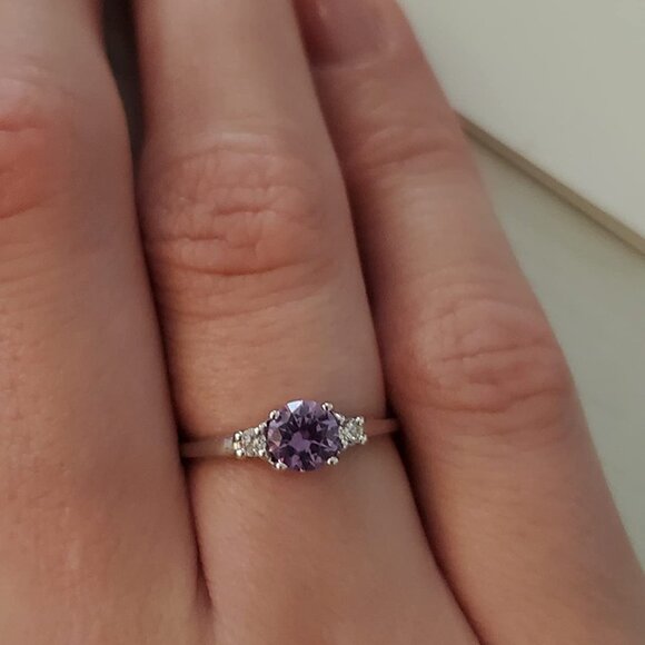 Color Changing Alexandrite Sterling Silver Ring - Picture 4 of 12